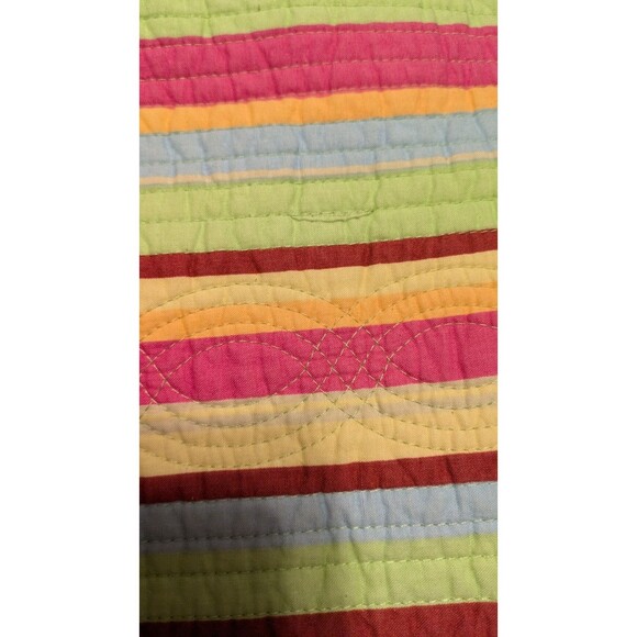 Rainbow Quilt Homemade‎ With Machine 84" X 84" & 2 Shams Full - Queen With Case - Picture 14 of 16